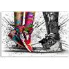 HOPNRU Graffiti Sneakers Poster Arte Astratta Scarpa Arte Della Parete Immagine Stampa Su Tela Pittura Moderna Casa Soggiorno Decorazione Dell'Ufficio Poster Regalo (50x75cm-Senza Cornice)
