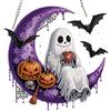MEIYUDA Halloween 5D Diamond Painting Pendente Kit Completo, Fantasma Pittura Diamante per Bambini Acchiappaluce, Fai-da-te Diamond Painting DIY Strass Ricamo a Punto Croce Decorazione per Casa