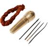 Co-link Rame con punteruolo 4 Aghi da Cucito a Stitcher Shoe Repair Tool Kit con 9m Filo di Nylon per riparazioni Fai da Te, in Pelle, da Donna, in Tela（Oro+ Marrone