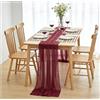 NZNSML Runner da Tavolo in Tessuto Chiffon Bordeaux 70 x 300 cm | Runner da Tavolo per Compleanno Matrimonio Festa Cucina Pranzo Decorazione Decorazione della Tavola Halloween Natale
