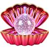 Creative Touch Volcanic Metallic Clam Shell LED Mood Lamp | Luce notturna a forma di conchiglia, cambia colore, con sfera glitterata e perla, alimentata tramite USB o a batteria
