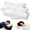 Elviros Confezione da 2 cuscini in memory foam cervicale per dolore al collo, ortopedico, per dolori alla spalla, supporto ergonomico per la testa e il collo, per chi dorme su fianco, schiena, stomaco