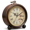 Lunaanda Sveglia Analogica Vintage, Sveglia da Comodino Analogica Silenziosa, Orologio da Tavolo a Batteria, Sveglie Stile Vintage per Casa e Ufficio (1)