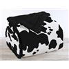 Il Gruppone Passione Casa Coperta Plaid in Pile Sherpa Invernale, Morbida e Calda, Pelosa in Finta Pelliccia Singola Matrimoniale Doppio Lato-Cow Nero- Una piazza 150x200