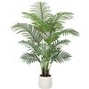 ZEEOZE 120 cm Pianta Finta Palma Artificiale, Alta Finta Palma Tropicale, Piante Finte che Sembrano Vere, Piante Artificiali da Interno e da Esterno, Decorazione Terrazza Soggiorno Ufficio Balcone