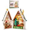 Rolife DIY Miniature House Modellismo Casa in Miniatura da Costruire Twinkling Christmas Modellismo da Costruire Adulti 3D Puzzle Legno Diorama Kit Fai Da Te Regali Bricolage di Natale DS036
