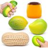 exatta 4PCS Crunchy Squishy,Giocattolo Antistress,Anti stress Squeeze,SqueezeToy | Crunchy Squishy,Mango Arachidi Formaggio Limone Squeeze Toy,Giocattolo Antistress,Anti stress Squeeze,per Spremere Rilassare
