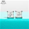 ANU JEWEL AnuJewel 10k Oro Post 4/2/1.2ct Principessa Moissanite Orecchini da donna 10K Oro Post Anti-allergia Orecchini con perno per gioielli da uomo