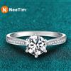 NeeTim Anello da Matrimonio NeeTim con Moissanite da 3 Carati per Donna, Anelli di Fidanzamento Scintillanti in Argento Sterling 925, Regalo