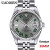 CADISEN 38MM Orologio meccanico automatico da uomo di lusso AR Vetro zaffiro Resistente all'acqua Acciaio inossidabile MIYOTA 8215 Reloj Hombre