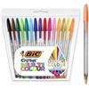 BIC Confezione multicolore Bic Crystal da 15 penne a sfera - punta 1,6 mm - linea 0,42 mm - inchiostro a base di olio - colori assortiti
