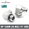 NONE 1JO9-OG Eaton Giunto idraulico ad angolo retto 90 gradi Americano JIC Filettatura maschio 74 gradi SAE Cono esterno Guarnizione O-ring regolabile
