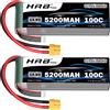 hrb Batteria Lipo RC HRB 4S 14.8V 5200mah 100C 4s lipo con spina connettore XT60 per 1/10 1/12 RC Car Truck Monster RC aereo FPV