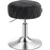 VASAGLE Sgabello per trucco, sedia da trucco, altezza regolabile, 360 ° Girevole, PU, sedile spesso, per camera da letto, cucina, sala da pranzo, moderno, nero inchiostro/rosa gelatina/bianco