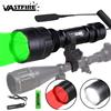 VASTFIRE Potente torcia C8 tattica verde/rosso/bianco torcia da caccia 1-modalità predatore torcia portatile + clip + interruttore di coda + 18650 + set di caricabatterie