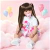NONE Bambole Reborn per bambini piccoli, 22 pollici (55 cm), in morbido vinile siliconico, bambole realistiche Reborn per bambine con capelli lunghi