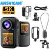 ANSVICAM 5K Mini Action Camera 4K60FPS per Moto e Sport con EIS, Doppio Schermo Touch, Bodycam Magnetica Indossabile