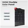 JINGYANGPV Pannello Solare Flessibile da 100W, Pannelli Fotovoltaici Portatili ad Alta Efficienza 18V, Impermeabili e Leggeri per Ricarica Batteria 12V, Esterni, Camper, Barca, Campeggio