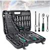 Set di chiavi a bussola da 216 pezzi, chiave a cricchetto a 24 denti, antiruggine, resistente, per riparazioni meccaniche di auto e moto, manutenzione domestica