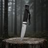 HUANGFU Coltello da esterno in acciaio di alta qualità, realizzato a mano, portatile, ideale per escursioni, campeggio e giardinaggio: un coltello resistente e versatile.