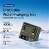 kinscoter Ventilatore da Cintura Ultra-sottile Kinscoter, Mini Ventilatore Portatile da 4000mAh con 5 Velocità, Ricaricabile per Esterni con Display Digitale