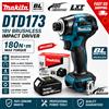 Makita Avvitatore a impulsi elettrico Makita DTD173 18V LXT Brushless senza fili 180N·m con batteria Makita BL1860 6.0Ah BL1850 BL1840 18V e doppia luce LED - Spedizione rapida UE