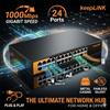 keepLiNK Switch Gigabit KeepLiNK a 24 Porte 10/100/1000Mbps Non Gestito per Rete Ethernet, Hub Metallico Senza Ventola, Plug & Play per Casa e Ufficio