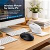NONE Mouse ottico wireless ergonomico a 2,4 GHz, con DPI regolabile da 800 a 1600, disponibile in nero e bianco, ideale per l'uso su computer desktop, portatili, in casa e in ufficio.
