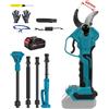 DWiusty Potatore elettrico senza fili e senza spazzole da 1300 W, con lama da 50 mm, per potare rami alti, forbici per alberi, tagliarami, compatibile con batteria Makita da 18 V.