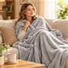 NONE Coperte morbide in maglia adatte ad adulti e bambini, coperte calde per il riposo con aria condizionata, texture ondulata tridimensionale grigia, coperte decorative per divani e camere da letto,