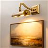 NONE Lampada da parete a LED dorata, stile retrò, per bagno, specchio da trucco, comodino, illuminazione per quadri antichi