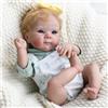 NONE Bambola Reborn Realistica da 45 cm, Bambola Neonata Artigianale con Occhi Aperti, Bambola in Vinile Morbido per Bambini e Collezionisti Adulti, Set Regalo con Accessori Completi