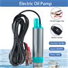 NONE Potente pompa elettrica per olio, 4500 giri/min, pompa portatile per il trasferimento automatico di olio diesel e acqua, 12 V, pompa sommergibile, portata 30 l/min, con tubo e cavo da 5 m.