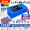 Batteria al litio 48V 13S5P 18650 da 100000mAh, adatta per monopattini elettrici e biciclette da montagna con potenza da 250 a 1000W + caricabatterie.