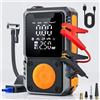 NONE Avviatore di Emergenza 4 in 1 da 14,8V con Pompa Senza Fili per Pneumatici e Batteria Portatile per Compressore d'Aria a Ricarica Rapida