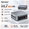 Ninkear Mini PC Ninkear M7, Intel Core i7-1185G7 fino a 4,8 GHz, 16 GB di RAM DDR4, SSD da 512 GB, Windows 11 Pro, supporto per tre monitor 4K, Wi-Fi 6, Bluetooth 5.2, doppia porta HDMI, USB-C, LAN 2,5G, PC