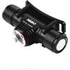 NEBO Transcend Torcia frontale da 1000 lumen e luce da testa, ricaricabile tramite USB, lampada a LED per campeggio, escursionismo, pesca, con 5 modalità di illuminazione, cinghia regolabile