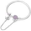 LIGHTDOG 925 Bracciale a catena di serpenti in argento Adatto per l'Europa Bracciale con ciondolo Perline Bracciale in argento Sterling Regali da donna per le persone care