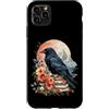 Raven Rose Gothic Romance Cottagecore De Custodia per iPhone 11 Pro Max Whimsigoth Corvo e Rose Autunno Floreale Montagna Scena