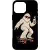Graphic Apparel Store for Skateboard Cof Custodia per iPhone 16 Pro Max Yeti Coffee Skateboard Character Art per gli appassionati di skateboard