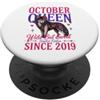 October Queen Wolf Birthday Apparel Ottobre Regina Lupo Dal 2019 Halloween 7° Compleanno PopSockets PopGrip Adesivo