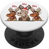 Alci di Natale Divertenti Idee Regalo Trio di Alci Divertenti Ho Ho Ho Luci di Natale PopSockets PopGrip Adesivo
