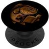 Cute Book Lover Animal Art Collection Smart Fish Libro di lettura Carino Animale Nerd Art PopSockets PopGrip Adesivo