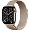 Apple Watch Series 11 GPS + Cellular, Cassa 42 mm in titanio color oro con Loop in maglia milanese color oro - Misura unica
