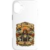 LUMOMIX Custodia per iPhone 16 Plus Cover Motociclista No Bullshit Just Ride Teschio Vintage
