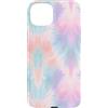Graziosi disegni con motivi tie-dye Custodia per iPhone 15 Plus Modello di tintura per cravatta con piume arcobaleno