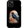 Raven Rose Gothic Romance Cottagecore De Custodia per iPhone 11 Pro Whimsigoth Corvo e Rose Autunno Floreale Montagna Scena