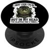 I May Look Calm Men Frog Products I May Look Calm But Ive Slapped You Funny Men Rana Sarcastica PopSockets PopGrip Adesivo