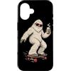 Graphic Apparel Store for Skateboard Cof Custodia per iPhone 16 Yeti Coffee Skateboard Character Art per gli appassionati di skateboard