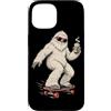 Graphic Apparel Store for Skateboard Cof Custodia per iPhone 15 Yeti Coffee Skateboard Character Art per gli appassionati di skateboard